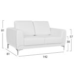 ΚΑΝΑΠΕΣ 2ΘΕΣΙΟΣ KΕΝΖΙΕ HM3121.22 ΜΕ ΛΕΥΚΟ PU 142x81x81 εκ. - Image 4