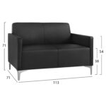 ΚΑΝΑΠΕΣ 2ΘΕΣΙΟΣ NELLIE HM3159.21 ΜΕ ΜΑΥΡΟ PU 113x71x71Υ εκ. - Image 4