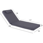 ΜΑΞΙΛΑΡΙ ΞΑΠΛΩΣΤΡΑΣ TEXTILENE 600gr SIFNOS ΓΚΡΙ HM11236.30T 196(117+1+78)x58x9εκ. - Image 2