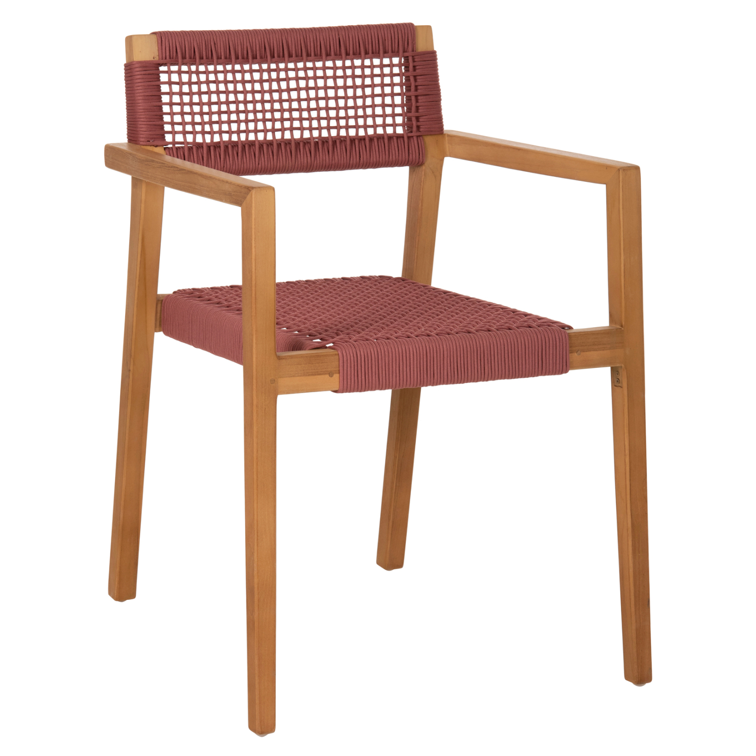 polythrona-fb9963706-xylo-teak-fysiko-ro ΠΟΛΥΘΡΟΝΑ CHARLOTTE HM9637.06 ΞΥΛΟ TEAK ΦΥΣΙΚΟ & ΡΟΖ ΣΧΟΙΝΙ 59x54x83Y εκ. - Image 1