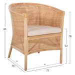 ΠΟΛΥΘΡΟΝΑ APRON HM9818 RATTAN ΠΛΕΚΤΟ ΣΕ ΦΥΣΙΚΟ-ΛΕΥΚΟ ΜΑΞΙΛΑΡΙ 75x70x85Υεκ. - Image 2