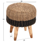ΣΚΑΜΠΟ BEAM HM7827 ΞΥΛΟ ΤΕΑΚ ΚΑΙ SEAGRASS ΣΕ ΦΥΣΙΚΟ & ΜΑΥΡΟ Φ43x45Yεκ. - Image 2