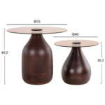 ΒΟΗΘΗΤΙΚΑ ΤΡΑΠΕΖΑΚΙΑ 2ΤΜΧ CHANG HM9668 ΞΥΛΟ MANGO-ΓΥΑΛΙ TOP Φ55x49,5Υ & Φ40x36,5Υεκ. - Image 2