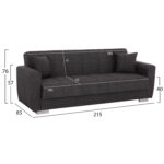 ΚΑΝΑΠΕΣ ΚΡΕΒΑΤΙ POLYA ΤΡΙΘΕΣΙΟΣ HM3240.03 ΓΚΡΙ 215x85x76Υ εκ. - Image 3
