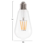 ΛΑΜΠΤΗΡΑΣ HM4188.01 LED FILAMENT 8W E27 DIMMABLE 2700K ΔΙΑΦΑΝΟΣ - Image 2