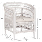 ΠΟΛΥΘΡΟΝΑ MALAWI HM9635.02 ΞΥΛΟ ΜΑΟΝΙ ΜΕ RATTAN ΛΕΥΚΟ-ΛΕΥΚΟ ΜΑΞΙΛΑΡΙ 80x70x86Υεκ. - Image 2