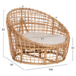 ΠΟΛΥΘΡΟΝΑ ENTO HM9814 RATTAN ΣΕ ΦΥΣΙΚΟ-ΜΠΕΖ ΜΑΞΙΛΑΡΙ 85x75x67Yεκ. - Image 3