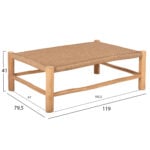ΤΡΑΠΕΖΙ ΣΑΛΟΝΙΟΥ LONDER HM5985 ΞΥΛΟ ΤΕΑΚ- ΣΥΝΘΕΤΙΚΟ RATTAN-ΦΥΣΙΚΟ 119x79,5x41Yεκ. - Image 2