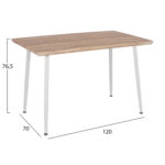 ΤΡΑΠΕΖΙ ΤΡΑΠΕΖΑΡΙΑΣ PALOMA HM8334.02, 120X70X76,5- SONOMA, ΛΕΥΚΑ ΠΟΔΙΑ - Image 4