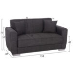 ΚΑΝΑΠΕΣ ΚΡΕΒΑΤΙ POLYA ΔΙΘΕΣΙΟΣ ΓΚΡΙ HM3241.03 153x87x77Υεκ. - Image 3
