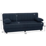 ΚΑΝΑΠΕΣ ΚΡΕΒΑΤΙ ANDRI ΤΡΙΘΕΣΙΟΣ ΜΠΛΕ HM3239.07 180x83x74Y εκ. - Image 3