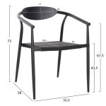 ΠΟΛΥΘΡΟΝΑ SERLY HM6052.02 ΑΛΟΥΜΙΝΙΟ ΜΑΥΡΟ-TEXTILENE ΜΑΥΡΟ 56x61x74,5Yεκ - Image 2