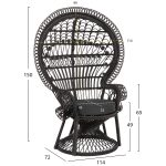 ΠΟΛΥΘΡΟΝΑ ROYAL PEACOCK HM9342.03 RATTAN ΜΑΥΡΟ-ΜΑΞΙΛΑΡΙ ΜΑΥΡΟ 114x72x150Yεκ. - Image 3