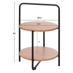 ΒΟΗΘΗΤΙΚΟ ΤΡΑΠΕΖΙ SYLO HM9618.01 MDF ΣΕ ΦΥΣΙΚΟ-ΜΑΥΡΟ ΜΕΤΑΛΛΟ Φ44x66Υεκ. - Image 2