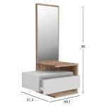ΕΠΙΠΛΟ ΕΙΣΟΔΟΥ ΤΟΙΧΟΥ ΜΕ ΚΑΘΡΕΠΤΗ MEARA HM8984.14 ΜΕΛΑΜΙΝΗ ΣΕ SONAMA-ΛΕΥΚΟ 49,1x31,3x90Υεκ. - Image 2