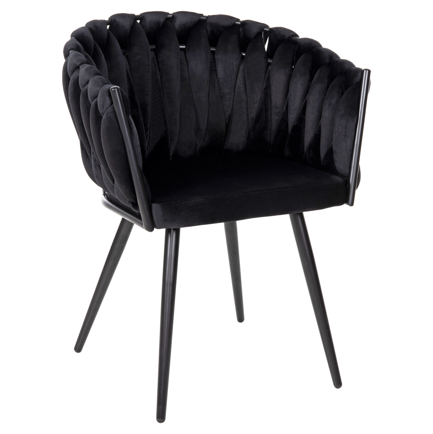 polythronaki-fb9874104-mayro-beloydo-may ΠΟΛΥΘΡΟΝΑΚΙ LUANDA HM8741.04 ΜΑΥΡΟ ΒΕΛΟΥΔΟ-ΜΑΥΡΑ ΜΕΤΑΛΛΙΚΑ ΠΟΔΙΑ 62x54x79Υεκ. - Image 1