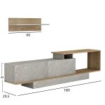 ΣΥΝΘΕΤΟ ΤΗΛΕΟΡΑΣΗΣ GARCELLE HM8904.14 ΜΕΛΑΜΙΝΗ ΦΥΣΙΚΟ-STONE TEXTURE 180x29,6x45Υεκ - Image 2