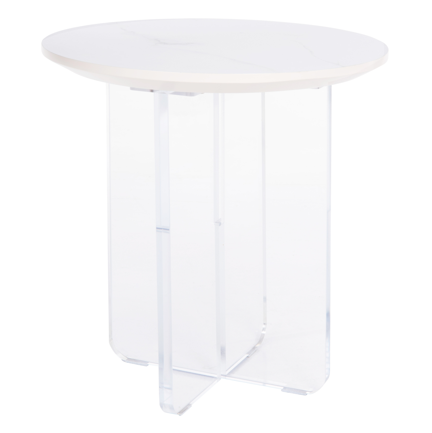 trapezi-salonioy-fb9977901-hpl-leyko-mar ΤΡΑΠΕΖΙ ΣΑΛΟΝΙΟΥ ACRYLON HM9779.01 HPL ΛΕΥΚΟ ΜΑΡΜΑΡΟ-ΑΚΡΥΛΙΚΟ ΠΟΔΙ Φ40x41Υεκ. - Image 1