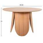 ΤΡΑΠΕΖΙ ΣΤΡΟΓΓΥΛΟ DENTY HM9612.01 MDF ΜΕ ΚΑΠΛΑΜΑ ΔΡΥΟΣ-ΧΡΩΜΑ ΔΡΥΟΣ Φ120x75Υεκ. - Image 2
