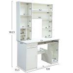 ΓΡΑΦΕΙΟ ΜΕ ΒΙΒΛΙΟΘΗΚΗ-ΡΑΦΙΕΡΑ STATUS ΛΕΥΚΟ HM2032.03 120x55,5x182,5 εκ. - Image 2