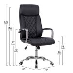 ΚΑΡΕΚΛΑ ΓΡΑΦΕΙΟΥ SHAILA HM1104.01 ΣΕ ΧΡΩΜΑ ΜΑΥΡΟ 64x68x(116-123)cm - Image 2