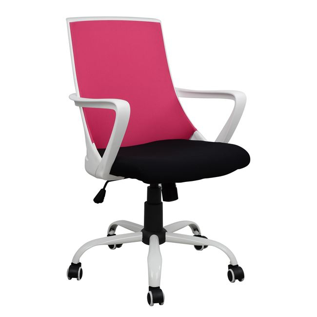 karekla-grafeioy-hm105305-roz-mesh-podi- ΚΑΡΕΚΛΑ ΓΡΑΦΕΙΟΥ MALFOI HM1053.05 ΡΟΖ MESH & ΠΟΔΙ ΜΕΤΑΛΛΙΚΟ 58x59x103 εκ. - Image 1