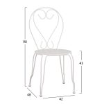 ΚΑΡΕΚΛΑ ΜΕΤΑΛΛΙΚΗ AMORE ΛΕΥΚΗ 42x48x90 εκ. HM5007.12 - Image 2