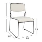 ΚΑΡΕΚΛΑ ΓΡΑΦΕΙΟΥ ΣΥΝΕΡΓΑΣΙΑΣ MABEL HM1019.02 ΣΕ ΧΡΩΜΑ ΛΕΥΚΟ 48,5x51,5x77Yεκ. - Image 2