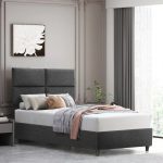 ΚΡΕΒΑΤΙ MILO ΑΠΟ ΓΚΡΙ ΥΦΑΣΜΑ HM646.01 ΓΙΑ ΣΤΡΩΜΑ 120x200 εκ. - Image 2