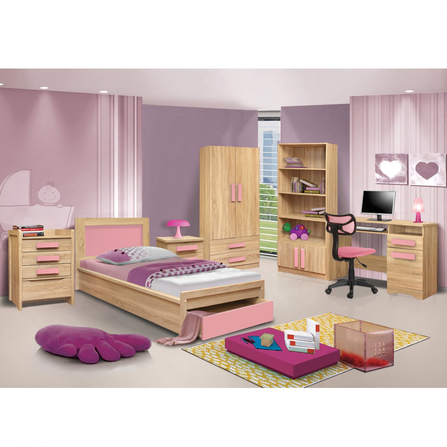 paidiko-domatio-playroom-sonama-roz ΠΑΙΔΙΚΟ ΔΩΜΑΤΙΟ PLAYROOM SONAMA-ΡΟΖ 48X40X39.2 cm - Image 1