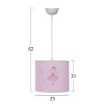 ΠΑΙΔΙΚΟ ΦΩΤΙΣΤΙΚΟ ΟΡΟΦΗΣ ΥΦΑΣΜΑΤΙΝΟ BALLERINA Φ25x21-62 εκ.HM7575.02 - Image 2