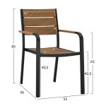 ΠΟΛΥΘΡΟΝΑ ΑΛΟΥΜΙΝΙΟΥ SAGA ΑΝΘΡΑΚΙ ΜΕ POLYWOOD HM5127.02 55x56x85Υεκ. - Image 2
