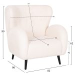 ΠΟΛΥΘΡΟΝΑ ΜΠΕΡΖΕΡΑ KRYLY HM9593.06 ΕΚΡΟΥ ΜΠΟΥΚΛΕ-ΜΑΥΡΑ ΞΥΛΙΝΑ ΠΟΔΙΑ 83x87x89Υεκ - Image 2