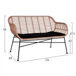 ΣΕΤ ΣΑΛΟΝΙ 4ΤΜΧ ALLEGRA HM5460 ΜΕΤΑΛΛΟ & WICKER ΣΕ ΜΠΕΖ ΧΡΩΜΑ - Image 2