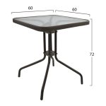 ΣΕΤ ΤΡΑΠΕΖΑΡΙΑ 3ΤΜΧ ΚΑΡΕΚΛΕΣ ΚΑΙ ΤΡΑΠΕΖΙ 60x60 HM5183.02 - Image 2