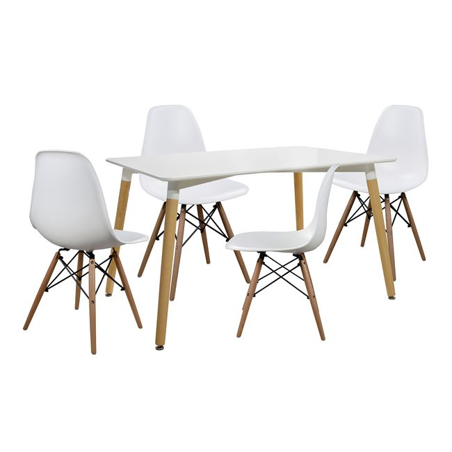 set-trapezaria-5t-trapezi-minimal-120ch8 ΣΕΤ ΤΡΑΠΕΖΑΡΙΑ 5Τ ΤΡΑΠΕΖΙ MINIMAL 120Χ80-TWIST ΛΕΥΚΕΣ HM10080.01 - Image 1
