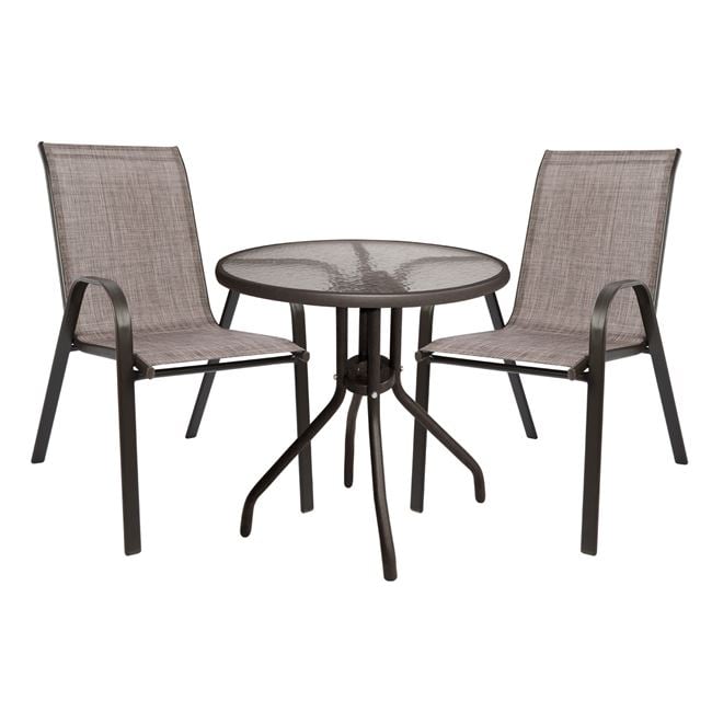 set-trapezarias-3tmch-me-trapezi-karekle ΣΕΤ ΤΡΑΠΕΖΑΡΙΑΣ 3ΤΜΧ ΜΕ ΤΡΑΠΕΖΙ Φ70 & ΚΑΡΕΚΛΕΣ LEON ΚΑΦΕ HM5184.02 - Image 1