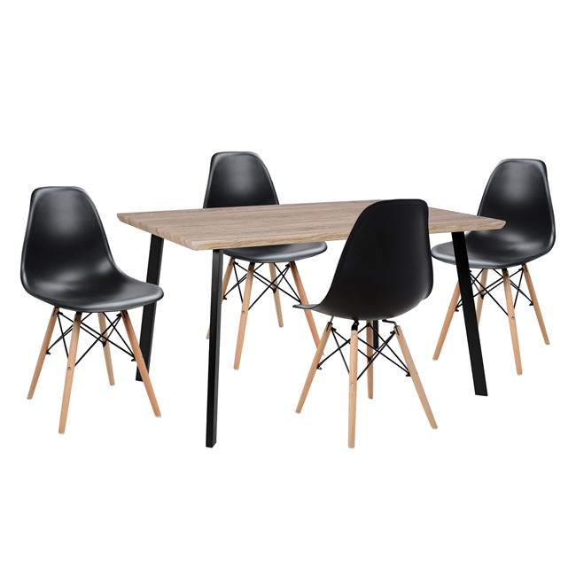 set-trapezarias-5tmch-hm10346-trapezi-14 ΣΕΤ ΤΡΑΠΕΖΑΡΙΑΣ 5ΤΜΧ HM10346 ΤΡΑΠΕΖΙ 140x80x76 cm & 4 ΚΑΡΕΚΛΕΣ TWIST - Image 1