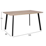 ΣΕΤ ΤΡΑΠΕΖΑΡΙΑΣ 5ΤΜΧ HM10347 ΤΡΑΠΕΖΙ 140x80x76 cm & 4 ΚΑΡΕΚΛΕΣ VEGAS - Image 2