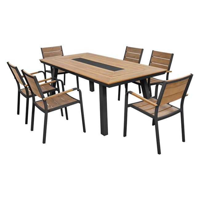 set-trapezarias-7tmch-aloyminioy-se-gkri ΣΕΤ ΤΡΑΠΕΖΑΡΙΑΣ 7ΤΜΧ ΑΛΟΥΜΙΝΙΟΥ ΣΕ ΓΚΡΙ ΧΡΩΜΑ HM5233.02 - Image 1