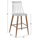 ΣΚΑΜΠΟ ΜΠΑΡ VANESSA HM9300.01 ΛΕΥΚΟ ΜΕΣΑΙΟΥ ΥΨΟΥΣ 43x45x97Υεκ. - Image 2