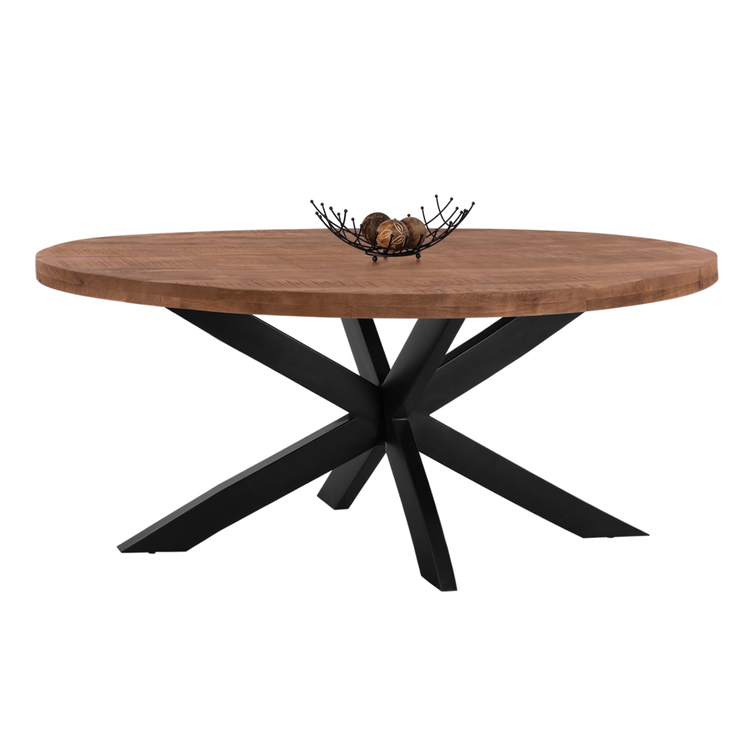 trapezi-fb9848311-oval-6ek-pachos-apo-ma ΤΡΑΠΕΖΙ LEVINHO HM8483.11 OVAL 6εκ. ΠΑΧΟΣ ΑΠΟ ΜΑΣΙΦ ΞΥΛΟ MANGO 210x100x78Υ εκ. - Image 1