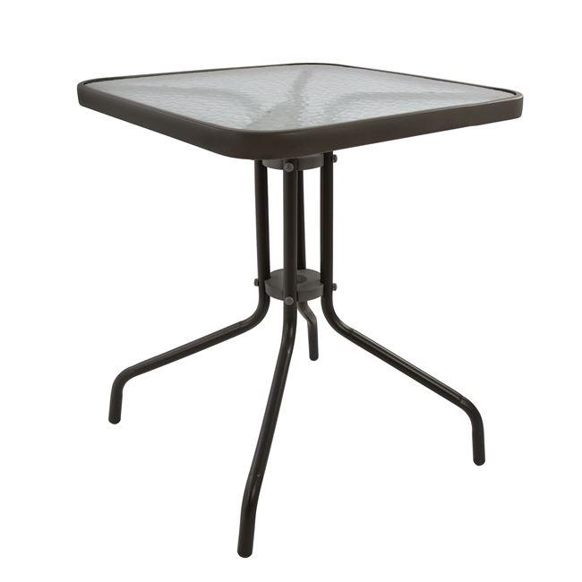 trapezi-figo-metalliko-kafe-60ch60ch72ye ΤΡΑΠΕΖΙ FIGO 60Χ60Χ72Υεκ. ΜΕΤΑΛΛΙΚΟ ΚΑΦΕ ΜΕ ΓΥΑΛΙΝΗ ΕΠΙΦΑΝΕΙΑ HM5035.02 - Image 1