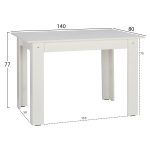 ΤΡΑΠΕΖΙ ΚΟΥΖΙΝΑΣ KELVIN 140x80x77Υεκ. ΛΕΥΚΟ HM2429.03 - Image 2