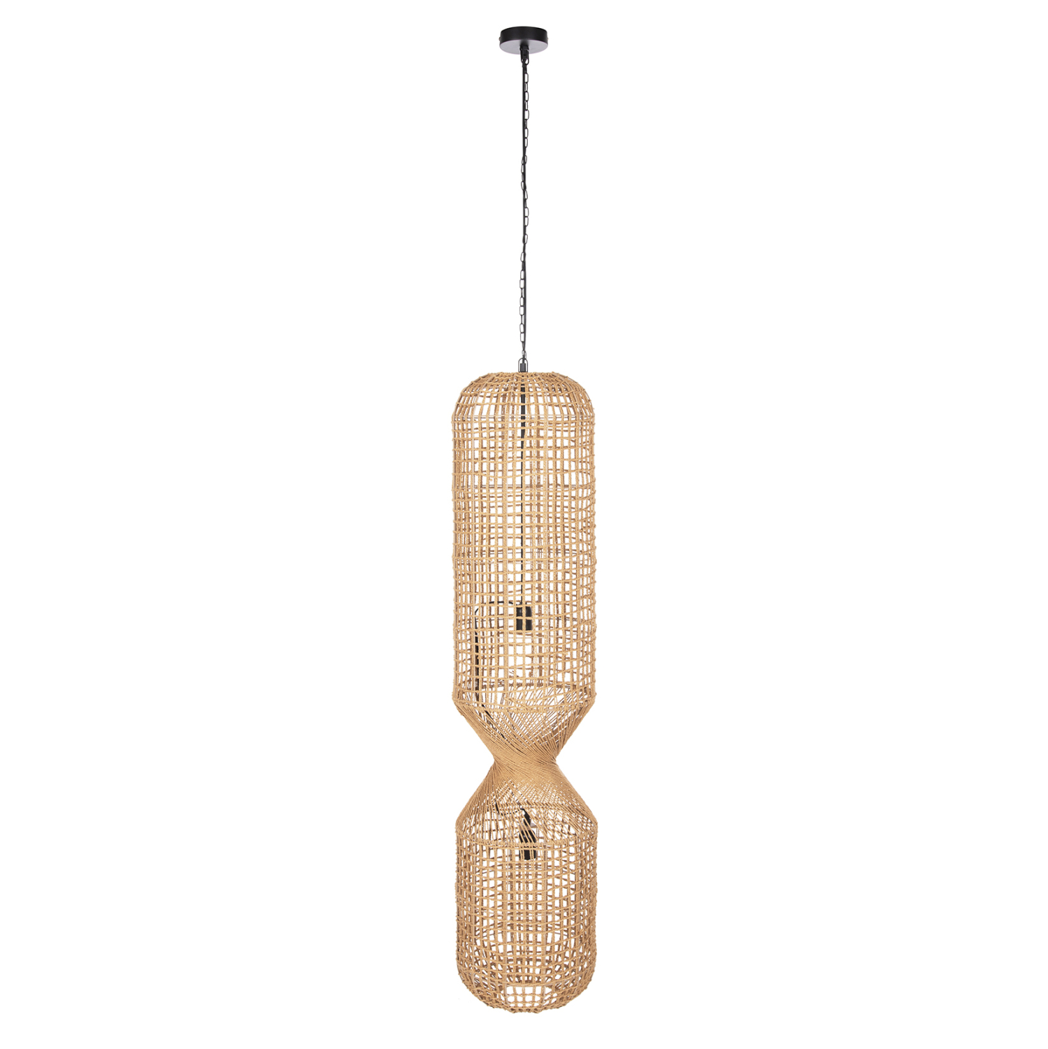 fotistiko-orofis-kremasto-fb94345-kylind ΦΩΤΙΣΤΙΚΟ ΟΡΟΦΗΣ ΚΡΕΜΑΣΤΟ HM4345 ΚΥΛΙΝΔΡΙΚΟ ΑΠΟ PAPER ROPE ΜΠΕΖ-2 ΛΑΜΠΕΣ Φ30,5x132Υ - Image 1