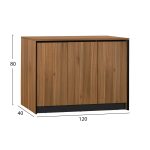 ΝΤΟΥΛΑΠΙ ΓΡΑΦΕΙΟΥ SUPREME HM2357 ΜΕΛΑΜΙΝΗ ΣΕ HONEY OAK & ΓΚΡΙ 120x40x80Υεκ. - Image 3