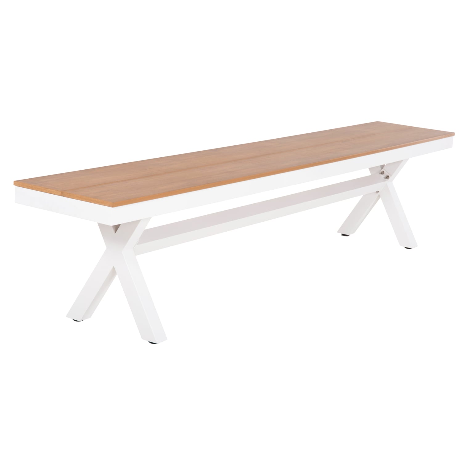 pagkaki-aloyminioy-fb9604002-leyko-polyw ΠΑΓΚΑΚΙ ΑΛΟΥΜΙΝΙΟΥ TAWNEE HM6040.02 ΛΕΥΚΟ-POLYWOOD ΚΑΘΙΣΜΑ ΦΥΣΙΚΟ 220x36x44,5Υεκ. - Image 1