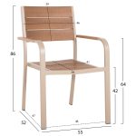 ΠΟΛΥΘΡΟΝΑ ΑΛΟΥΜΙΝΙΟΥ SAGA HM5127.04 ΣΑΜΠΑΝΙ ΜΕ POLYWOOD 55x52x86Yεκ. - Image 2