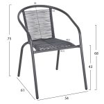 ΠΟΛΥΘΡΟΝΑ SWIFTER HM5969.01 ΜΕΤΑΛΛΟ ΓΚΡΙ-ΣΥΝΘ. RATTAN ΓΚΡΙ 54x61x75Υεκ. - Image 2