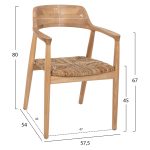 ΠΟΛΥΘΡΟΝΑ KINGSLEY HM9634.01 ΞΥΛΟ TEAK & ΨΑΘΑ ΣΕ ΦΥΣΙΚΟ ΧΡΩΜΑ 57,5x54x80Yεκ. - Image 3